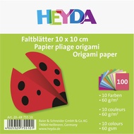 Heyda Origami Paper 10x10cm 60gsm 100sht 10col 204875510, 4005329755101 (2883048755105)