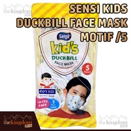 sensi kids junior convex mask 5ply earloop /5 masker anak duckbill - duckbill motif