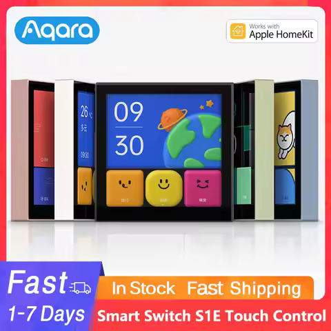 Aqara Smart Switch S1E Touch Control 4" Full LED Timer Calendar Power Statistics Scene Setting Remot