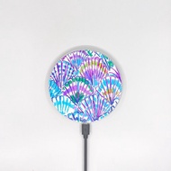水彩畫藍色貝殻 10W手機 QI無線充電板 Wireless Charger 001