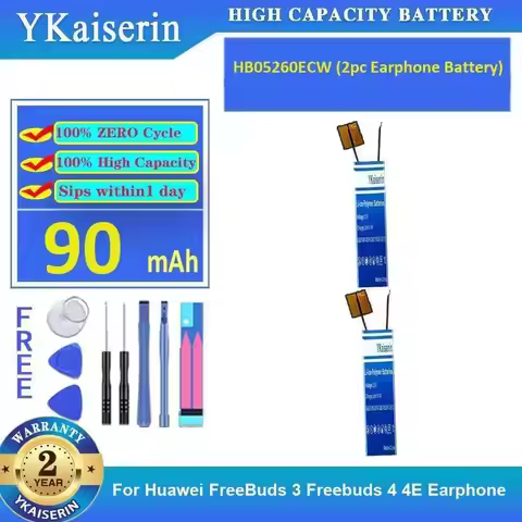For Huawei Freebuds 3 4 4E Bluetooth Earphone HB05260ECW 2Pc Battery Stable Premium Replacement 90Ma
