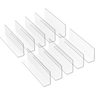 10pcs Commodity Divider Plastic Storage Shelves Clear Shelf Retail Holders L- Shaped Side Divider Sh