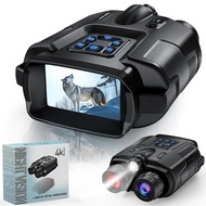 4K Night Vision Binoculars 32GB Infrared Night Vision Goggles 3” Large Screen 8X Digital Zoom Tactic