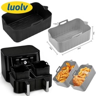 LUOLV Air Fryer Baking Tray, Rectangle Reusable Air Fryer Basket, Silicone Silicone Air Fryer Liners