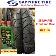 Sapphire Tire size 14 SET/PARE front and rear tire with sealant/pito