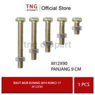 Yellow Nut Bolt m12X90 Key 17 / Bmk Bolt 17 Key 17 Length 9 cm