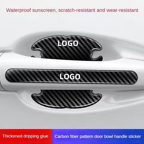 Car door bowl door handle protective sticker Door rearview mirror carbon fiber drop adhesive protect