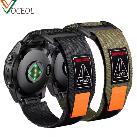QuickFit 26mm Velcro Nylon Watch Strap Band for Garmin E 8 51mm, Fenix 7X/6X Pro/5X, Tactix 7 8, Epi