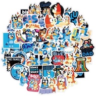 50pcs Bluey Stickers Family Animated Theme Bandit Chilli Bingo Cute Graffiti Stickers Party Decorati