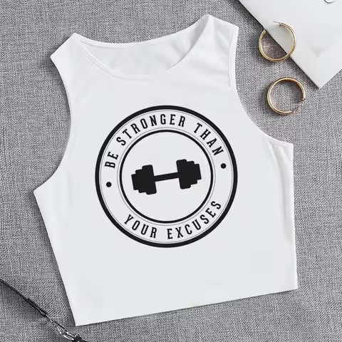 Crossfit Fitness tank top aesthetic gothic cyber y2k crop top Female gothic hippie yk2 manga cropped