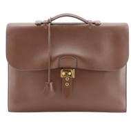 【日本直送】愛馬仕 HERMES Sac a Depeches 38 商務公事包 Fjord 牛皮 棕色 男士【二手】