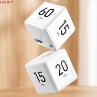 LAEULY Cube Timer, LED Display 15/20/30/60 min Kitchen Timer, Durable Adjustable Gravity Sensitive P