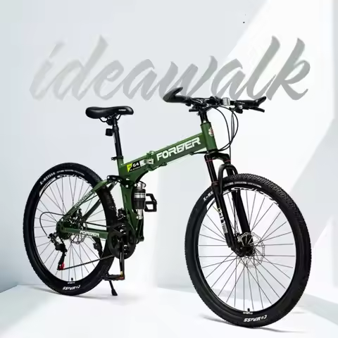 Premium Folding Mountain Bicycle 26 Inch 24 Inch Adult Women Men Shock Absorbtion Geared Lightweight