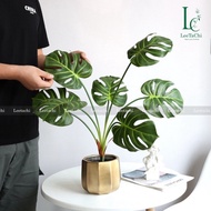 7-leaf rubber leaf cluster, decorative leaf cluster for restaurant decor (No pot)