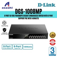 D-Link DGS-1008MP 8-Port Gigabit Unmanaged Desktop Switch with 8 Full PoE Ports