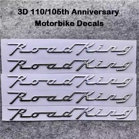 5PCS/Set Motorcycle Decals Stickers Chrome 3D 110/105th Anniversary Motorbike Emblem Badge For Harle