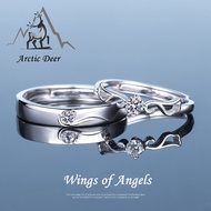 Sterling silver couple ring S999-Wings of Angels couple ring genuine silver fashion ring S999 Arctic