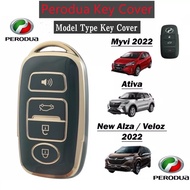 Perodua ATIVA MYVI ALZA 2022 Chrome Reflection TPU Car Key Cover ATIVA Key Case Key Fob Casing 1PCS