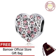 BAMOER โรแมนติกหัวใจภาษา Charms CZ Zircon พอดีกับสร้อยข้อมือและสร้อยคอ DIY เครื่องประดับ AIC007พฤษภา