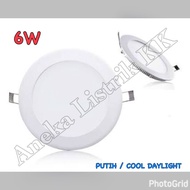 6W White Round 6Watt Thin Led Panel Downlight for Home Ceiling S - 97A533