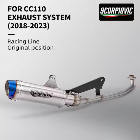 For Cross Cub110 CC110 exhaust 2018 - 2023 Motorcycle Exhaust Escape full Systems Modify Cub110 Fron