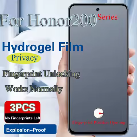 Honor200Pro Privacy Screen Protector For Honor 200Pro Hydrogel Film Honor200 Anti-Peeping Soft Finge