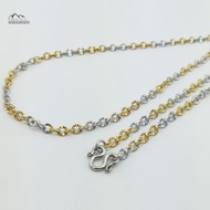 V36 Chain Pattern Polished Square Sparkling Size 3.5 Mm. Two Kings Necklace Hanging Buddha stainless