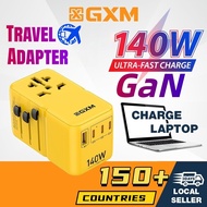 GXM 140W Travel Adapter GaN Wall Charger Socket Plug Adapter Laptop Phone Tablet Super Fast Charging