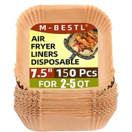 7.5 Inch Air Fryer Parchment Paper Liners Square,150 Pcs Non-stick &Oil-proof Air Fryer Liners Dispo