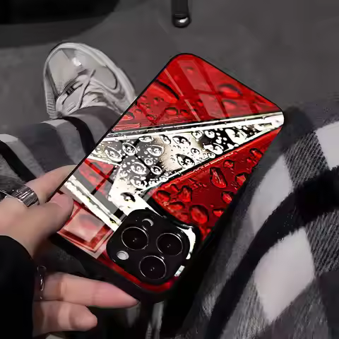 T-Teslaes Car Logo Phone Case For IPhone 17 Pro Max 16 15 14 Pro Max 13 11 X Xs Xr 8 7Plus Glass Cov