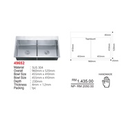 LEVANZO 49652 SUS 304 STAINLESS STEEL KITCHEN SINK