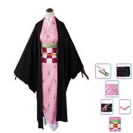 Anime Kamado Nezuko Cosplay Demon Slayer Kimetsu No Yaiba Costumes Kimono Haori Clogs Suit for Adult