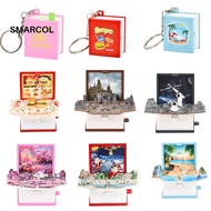 Pop-Up Book Keychain 3d Dinosaur Folding Bomb Book 3D Space Book Keychain Pop Up Mini Astronauts Spa