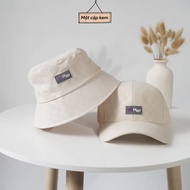 Mũ cặp mũ kết mũ bucket ô vuông chữ Let’s enjoy cho nam nữ đi học đi du lịch thời trang