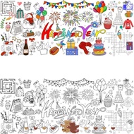 FKILLA Giant Coloring Poster, Happy  Year DIY Coloring Doodle Art Banner, Interactive Art Craft Dood