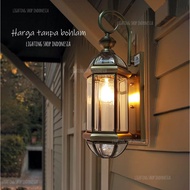 L-1095 Lampu Dinding Kuningan Taman Pilar E27 Waterproof