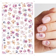Sukeme Nail Art Decals Flowers and Leaves English Adhesive Nail Stickers