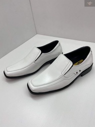 รองเท้าหนังคัชชู ผู้ชาย สีขาว AGFASA รุ่น8003 งานดี หนังแท้ การันตี ทรงสวยใส่ทน size 37-46