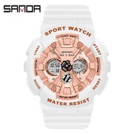 Sanda Ladies Watch Trendy Fashion Outdoor Sports Multifunctional Waterproof Electronic Watch 6068
