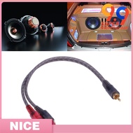 30cm 1pc 2 RCA Male to 1 RCA Female OFC Splitter Cable for Car Audio System