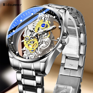 Authentic Swiss New Transparent Hollow Automatic Non-mechanical Men's Watch Waterproof Luminous Fine Steel Belt Business Watch