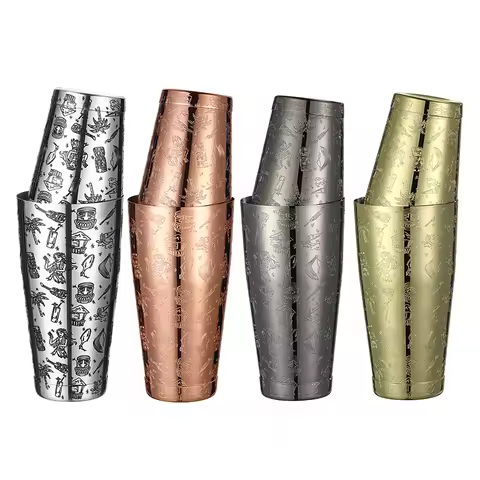 Cocktail Shaker, Pro Bar Shaker Boston Shaker Set, Stainless Steel Martini Shaker Drink Mixer for Ba
