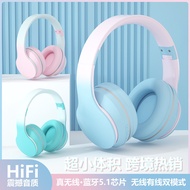 AT-🛫Bluetooth HeadsetBT611Gradient Color Headset Wireless Bluetooth Noise Reduction Headset MacaronDR56Headset