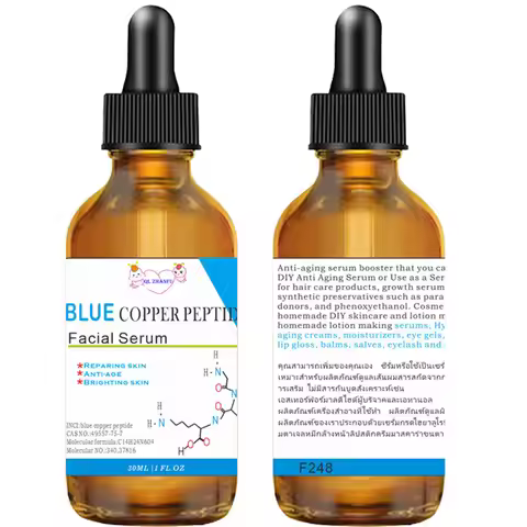Blue Copper Peptide Stock Solution Facial Serum Lifting firming Anti-wrinkle Hydrate Sheep Placenta 