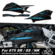 Motorcycle Swingarm Sticker Rotating Shaft Swing Arm Protection Decals Waterproof For 675SR 675SS 67
