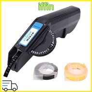 IFFIN Embossing Label Maker, Plastic Raised Lettering Raised Label Maker,  Portable Handheld Black M