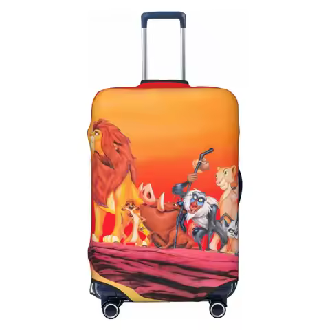 Custom Cute The Lion King Movies Cartoon Sun Luggage Cover Protector Elastic Travel Suitcase Covers