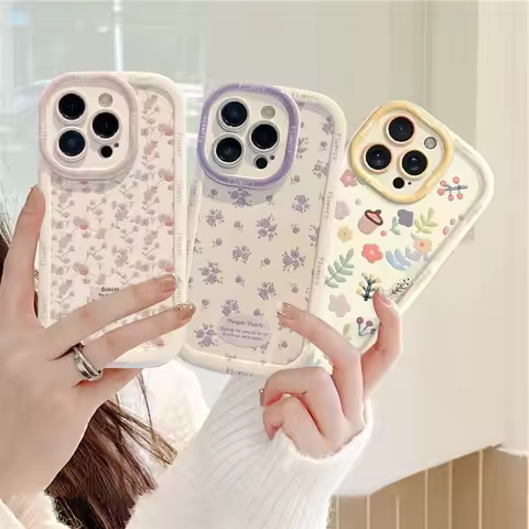 Puff Pink Purple Floral Flowers Case For Realme C53 C55 C65 C63 C67 C33 C35 C30S C21Y 5 5i 5s 8 8i 1