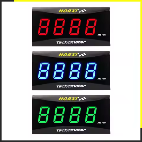 koso Motorcycle Tachometer Mini RPM Meter norxi Digital Square LCD Display Engine Tach Racing meter