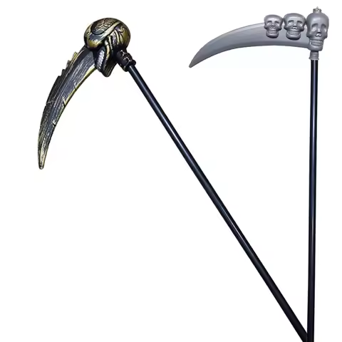 Halloween Costume Grim Reaper Scythe Prop 37inch Long Skull Sickle Kids Adults Halloween Party Decor